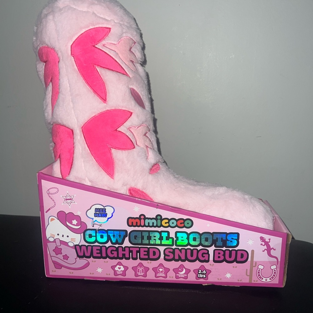NWT Pink Cow Girl Boots Weighted Snug Bud